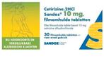 Sandoz Cetirizine 10mg Tabletten 30 stuks p.doosje, 33 - 40 uur, Overige niveaus, Vanaf 10 jaar, Overige vormen