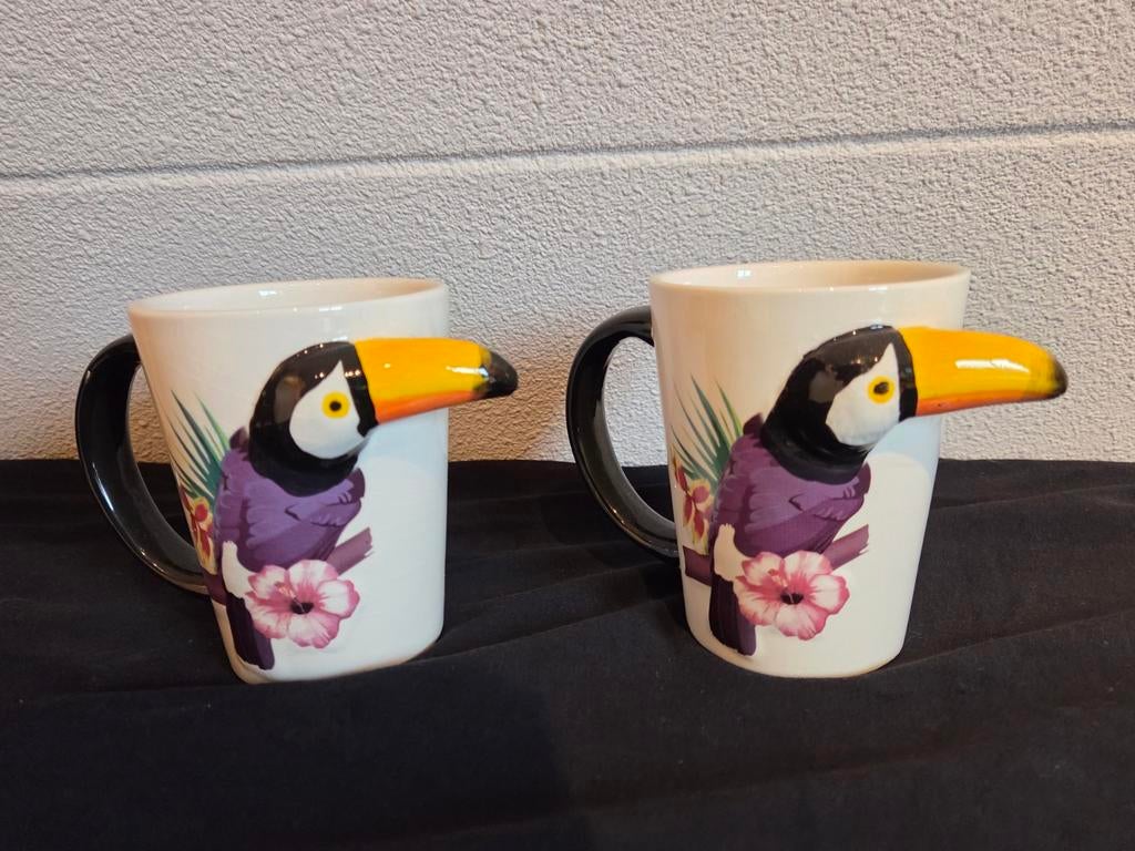 2 Toekan Mokken - Als Nieuw!, Ophalen of Verzenden, Zo goed als nieuw