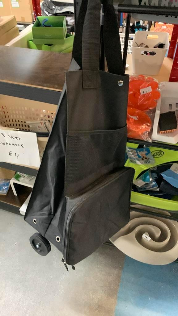 Boodschappen trolley 30 L opvouwbaar zwart, Sieraden, Tassen en Uiterlijk, Tassen | Reistassen en Weekendtassen, Nieuw, Zwart
