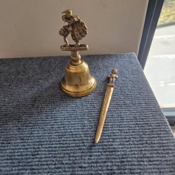 Antieke Messing Tafelbel & Briefopener Bruxelles beschikbaar voor biedingen