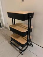 Ikea Trolly Zwart Metaal + Planken - Zo Goed Als Nieuw!, Ophalen, Zo goed als nieuw