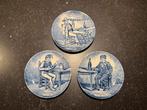 Oude Delfts blauwe aardewerk bordjes van firma Boch, Antiek en Kunst, Ophalen of Verzenden