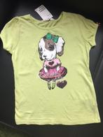 H&M lime groene t-shirt shirt top Hond print pofmouw 122-128, Meisje, H&M, Nieuw, Ophalen of Verzenden