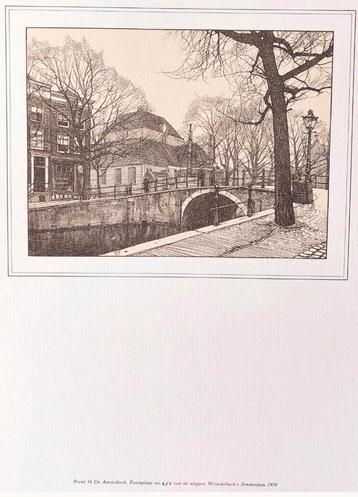 Prent van de Amstelkerk, Amsterdam 1970 beschikbaar voor biedingen