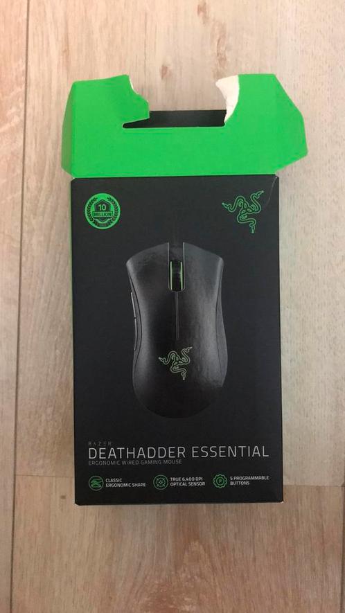 Razer DeathAdder Essential - Gaming Muis - 6400 DPI - Zwart, Computers en Software, Muizen, Zo goed als nieuw, Muis, Rechtshandig