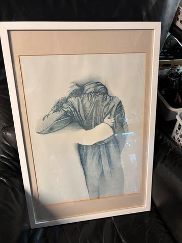 Ets?  met lijst - Hoog 63 cm, Breed 43 cm beschikbaar voor biedingen