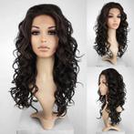 Lace pruik lang haar met krullen model Vogue kleur 4 bruin, Verzenden, Nieuw, Pruik of Haarverlenging