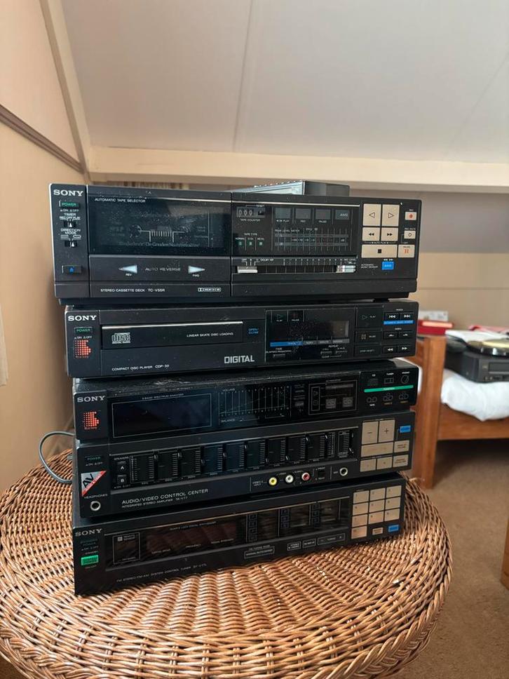 Sony 4-delige radio met afstandsbediening, Audio, Tv en Foto, Stereo-sets, Zo goed als nieuw, Cassettedeck, Tuner of Radio, Sony