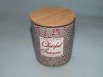 Geurkaars kerst in glas met candy canes en houten deksel, Diversen, Kerst, Ophalen of Verzenden, Nieuw