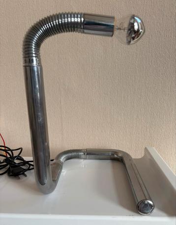 Vintage Italiaans chroom tafellamp 1970’s beschikbaar voor biedingen