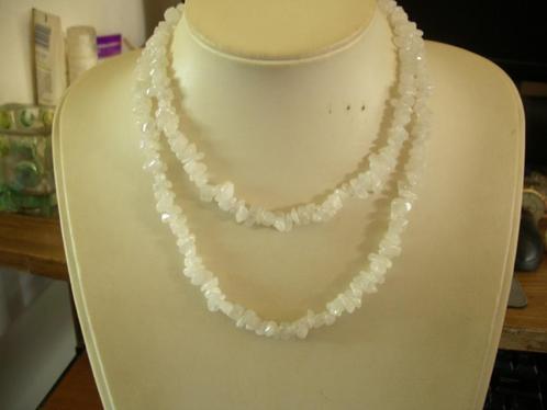 Een mooie Lange Regenboog Maansteen edelstenen Split ketting, Sieraden, Tassen en Uiterlijk, Antieke sieraden, Ketting, Met edelsteen