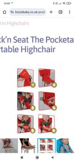 Sack'n Seat the pocketable portable highchair blauw, Ophalen of Verzenden, Zo goed als nieuw