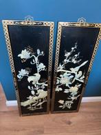 Chinese kunst schilderij parelmoer 2 panelen, Huis en Inrichting, Ophalen, Zo goed als nieuw