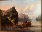 Olieverf schilderij 19 eeuw Dutch school ” Berglandschap”, Antiek en Kunst, Ophalen
