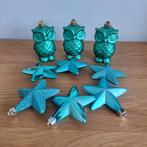 Kerst decoratie, uilen en sterren, plastic, Diversen, Ophalen of Verzenden, Zo goed als nieuw, Nvt, Nvt