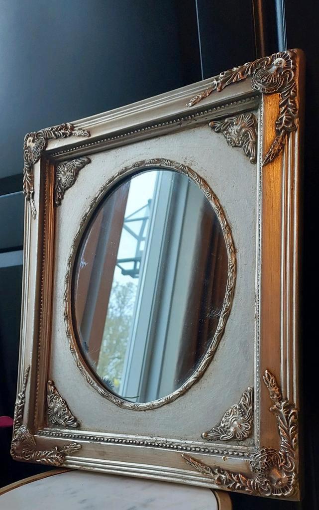 Barok Spiegel hout met 3D Ornamenten - Goud Champagne, Huis en Inrichting, Woonaccessoires | Spiegels, Zo goed als nieuw, Minder dan 50 cm