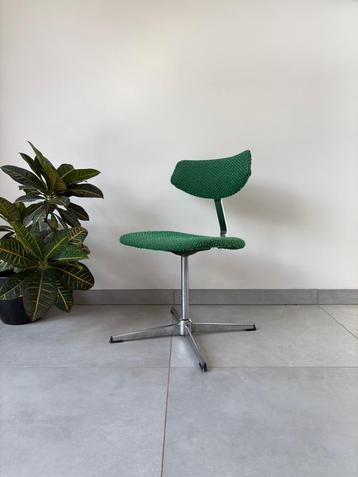 Vintage Jaren 70 Bureaustoel Groen Chroom beschikbaar voor biedingen