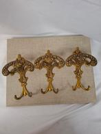 Vintage Messing Wandhaken Brocante Stijl, Brons, 4 tot 7 cm, Gebruikt, Ophalen of Verzenden