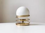 Vintage spiraallamp globe tafellamp seventies retro Massive, Gebruikt, Seventies, Ophalen of Verzenden, Glas