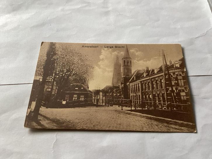 Oude Ansichtkaart Amersfoort Lange Gracht, Verzamelen, Ansichtkaarten | Nederland, Gelopen, Utrecht, Voor 1920, Ophalen of Verzenden