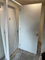 Binnendeur met kozijn en RVS beslag, Doe-het-zelf en Verbouw, 75 tot 150 cm, Gebruikt, Ophalen of Verzenden, 225 cm of meer