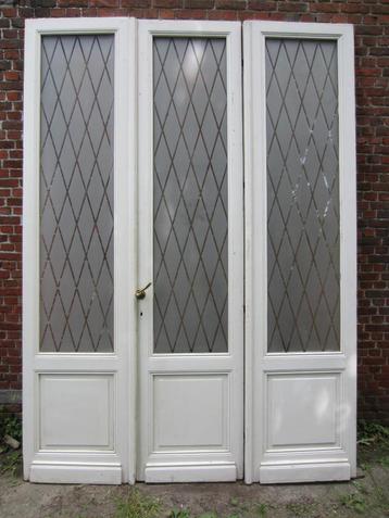 270hx195br Driedlg. deurenset prachtig glas scheidingswand beschikbaar voor biedingen