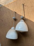 Phillips glazen hanglamp wit hanglampen 1950 vintage, Ophalen, Gebruikt, Minder dan 50 cm
