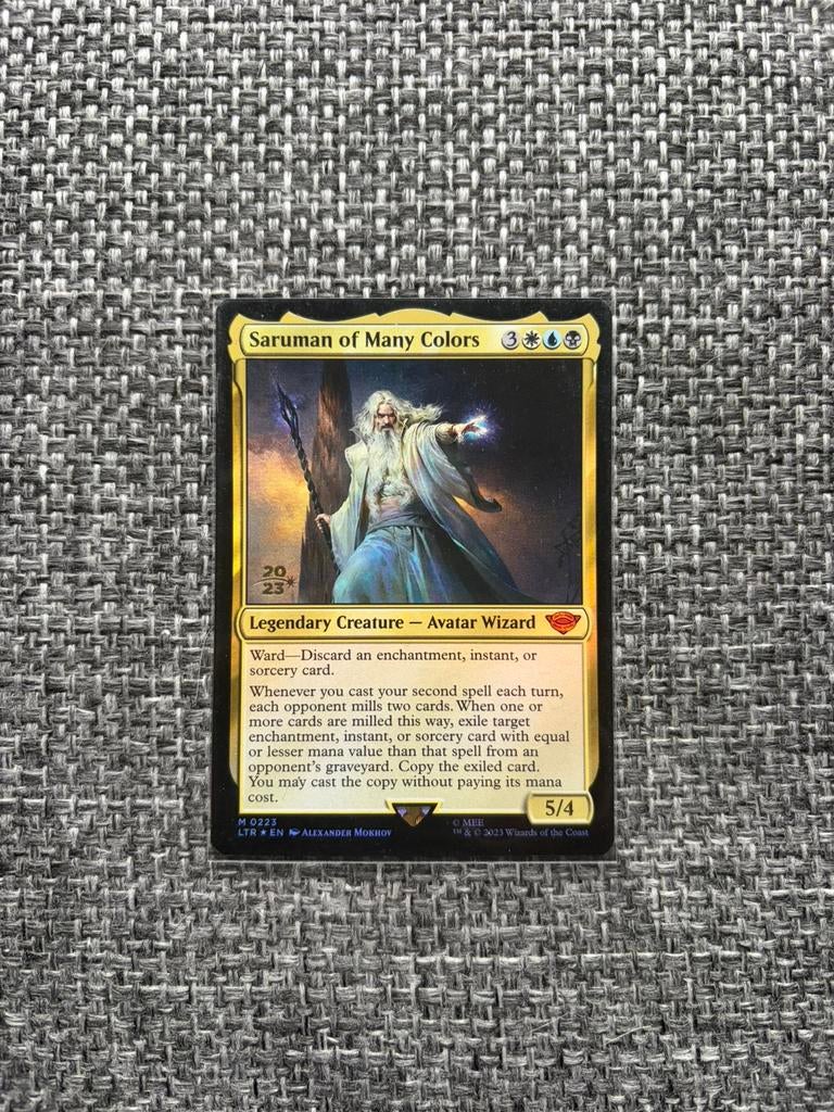 MtG LOTR Saruman of Many Colors Foil M 0223 Promo, Verzenden, Zo goed als nieuw, Losse kaart, Foil