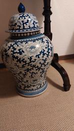 XL CHINESE DEKSELPOT, DEKELVAAS, GEMBERPOT 60 CM HOOG, Ophalen, Overige kleuren, 50 tot 75 cm, Glas