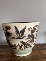 Vintage bloempot met vogels en  takken, Ophalen of Verzenden, Huis en Inrichting