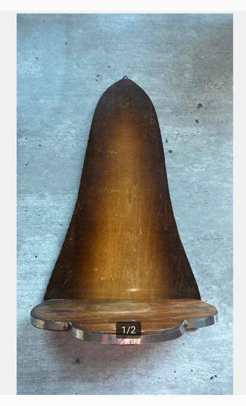 Antieke Houten Console voor Beeld 35 cm hoog beschikbaar voor biedingen