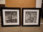 2 foto's New York by night. In mooie lijst met passepartout., Ophalen of Verzenden, Zo goed als nieuw, Buitenland, Foto