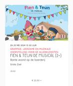 3 kaartjes voor theater Fien en Teun in Beverwijk twv €68!, Tickets en Kaartjes, Drie personen of meer