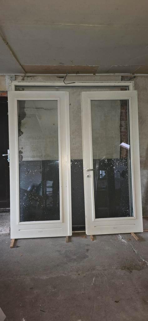 Openslaande tuindeuren met kozijn, Doe-het-zelf en Verbouw, Kozijnen en Schuifpuien, Zo goed als nieuw, Ophalen