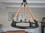 2x hanglamp/kroonluchter Eglo industrieel zwart/touw, Ophalen, Metaal, 50 tot 75 cm, Industrieel / stoer