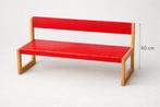 Vintage schoolbankje - Rood, 1 meter breed, Gebruikt, Ob, Ob, Stoel(en)