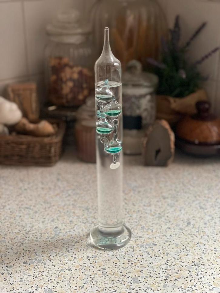 Antieke Galileo Thermometer Woonaccessoire Decoratie Glasbol, Antiek en Kunst, Antiek | Woonaccessoires, Ophalen of Verzenden