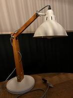Bureaulamp wit/hout, Huis en Inrichting, Lampen | Tafellampen, Ophalen, Gebruikt, Metaal, Minder dan 50 cm