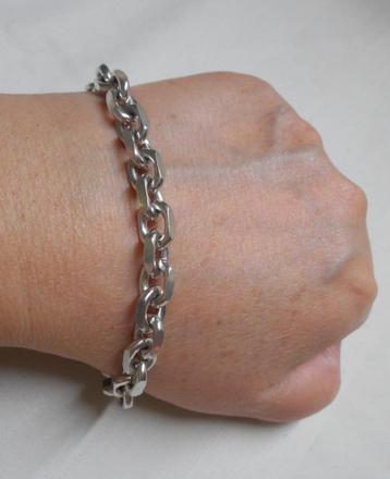 Zilveren massieve anker schakel armband nr.1343 beschikbaar voor biedingen