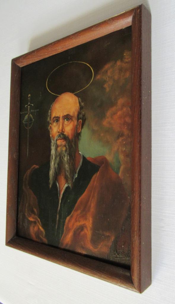 A. De Wit klassiek olieverf schilderij paneel apostel Paulus, Antiek en Kunst, Antiek | Religie, Verzenden