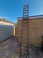 Houten ladder 2 x 13, Doe-het-zelf en Verbouw, Ladders en Trappen, Ophalen, Gebruikt, Ladder, Opvouwbaar of Inschuifbaar