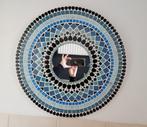 Mozaïek spiegel blauw - zwart doorsnede 57 cm, Huis en Inrichting, Woonaccessoires | Spiegels, Rond, Nieuw, Ophalen of Verzenden