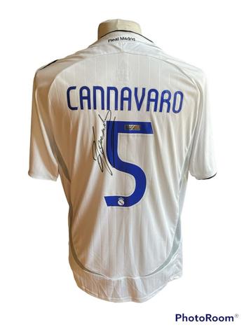 Gesigneerd Cannavaro Real Madrid shirt met certificaat 