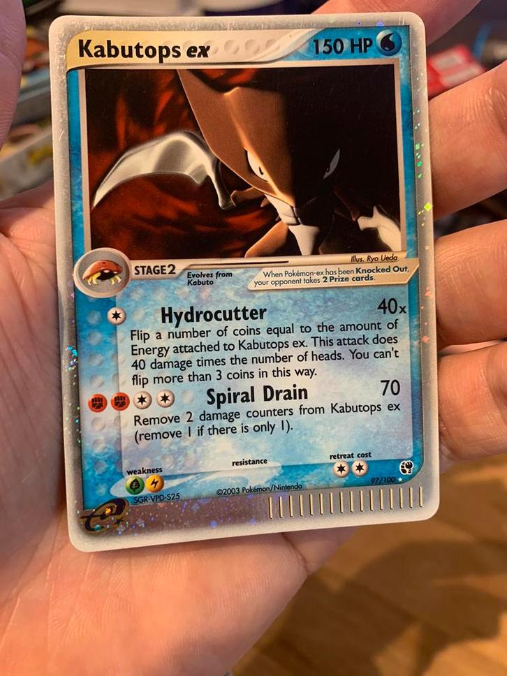 Kabutops ex 97/100, Hobby en Vrije tijd, Verzamelkaartspellen | Pokémon, Zo goed als nieuw, Losse kaart, Foil, Verzenden