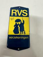Rvs deurbordje emaille, Ophalen of Verzenden, Gebruikt, Reclamebord