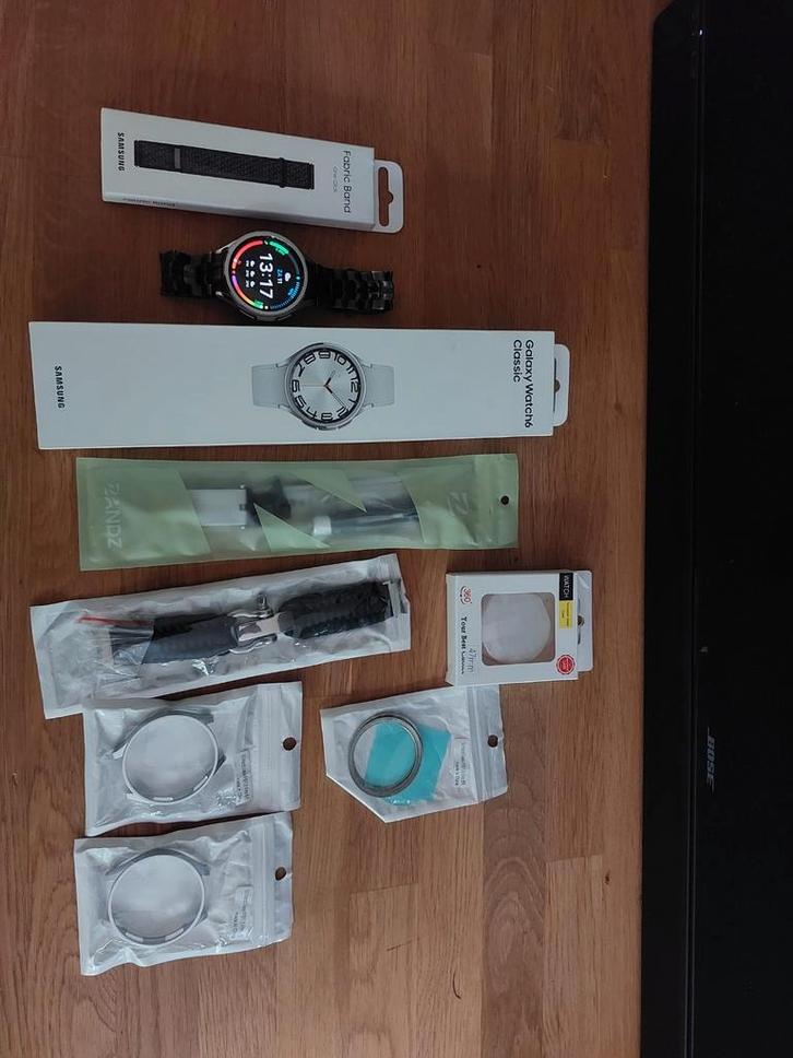 Samsung Galaxy Watch 6 Classic 47mm + Veel Accessoires!, Sieraden, Tassen en Uiterlijk, Smartwatches, Zo goed als nieuw, Android