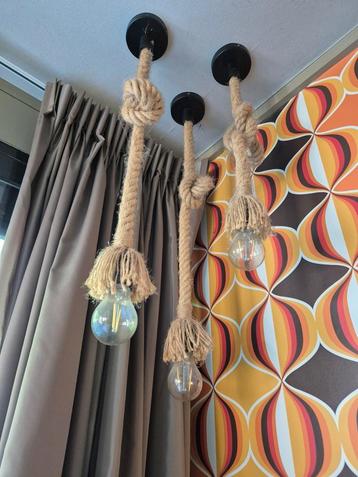 3x Hanglampen met Touw - Unieke Sfeer beschikbaar voor biedingen