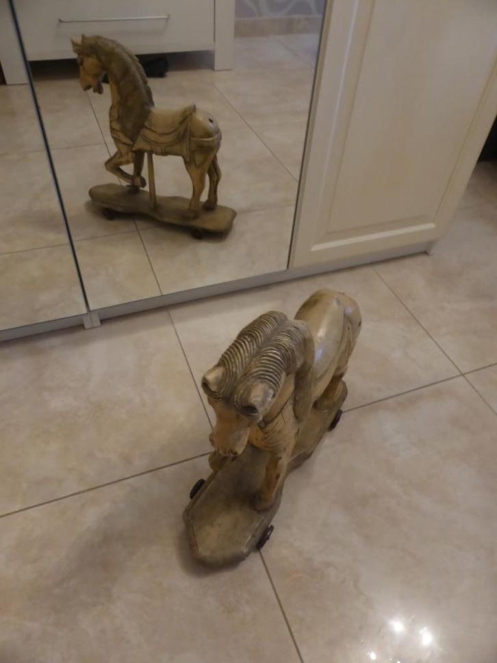 home decoratie oud houten paard, Huis en Inrichting, Woonaccessoires | Tekstborden en Spreuken, Verzenden