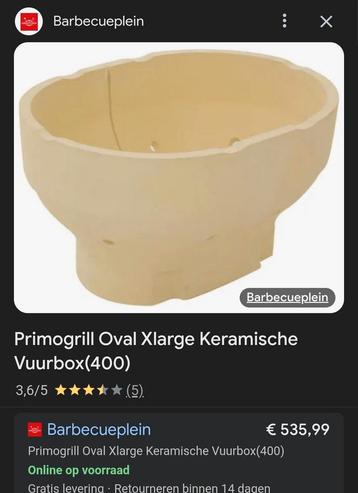 Primo Grill Oval 400 XL keramische vuurkorf  beschikbaar voor biedingen