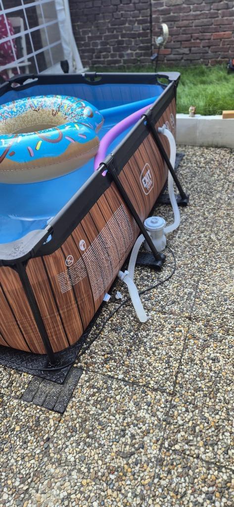 EXIT Wood zwembad 220x150x65 cm met filterpomp + compleet on, Tuin en Terras, Zwembaden, Zo goed als nieuw, Opzetzwembad, Minder dan 80 cm